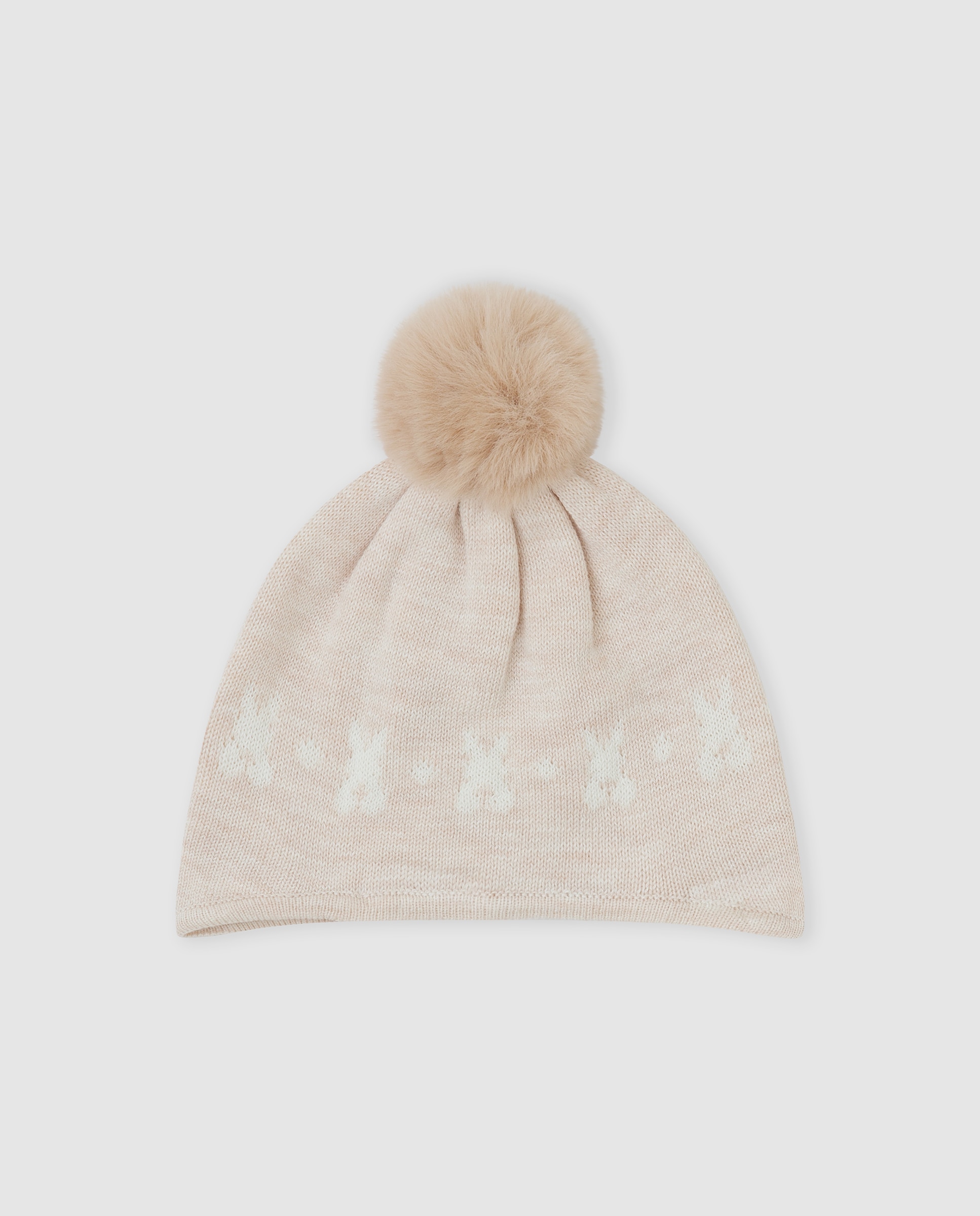 Imagen 0 de Gorro de bebé niño tricot con pompón Marrón