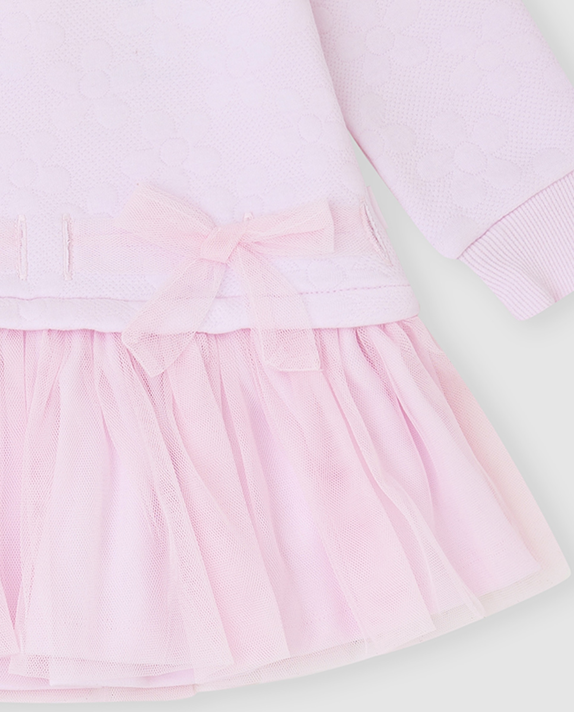 Vestido de niña acolchado con tul y leotardos - Tutto Piccolo - Rosa Rosa-2