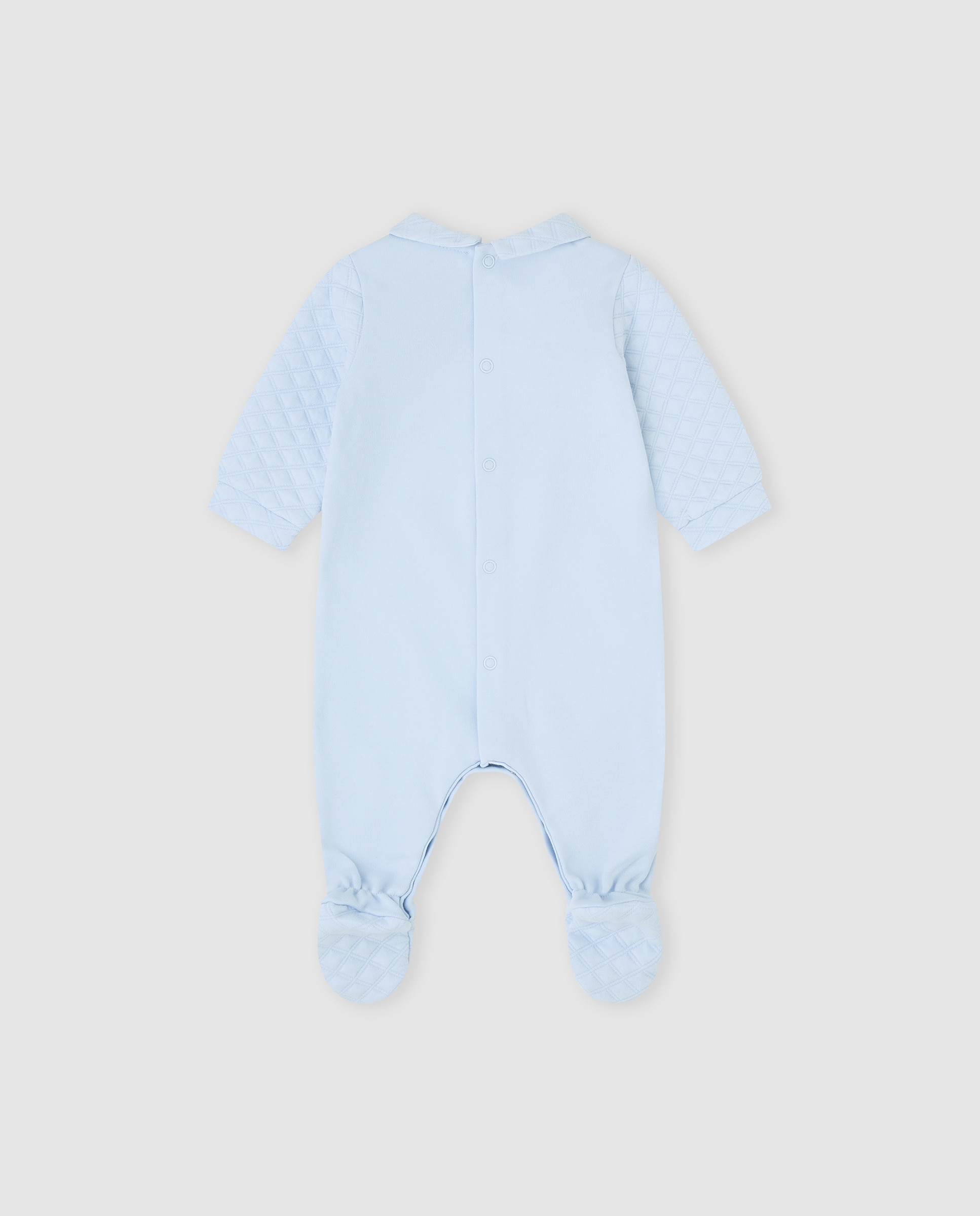 Pelele de bebé niño de canesú acolchado - Tutto Piccolo - Azul claro Azul claro-3