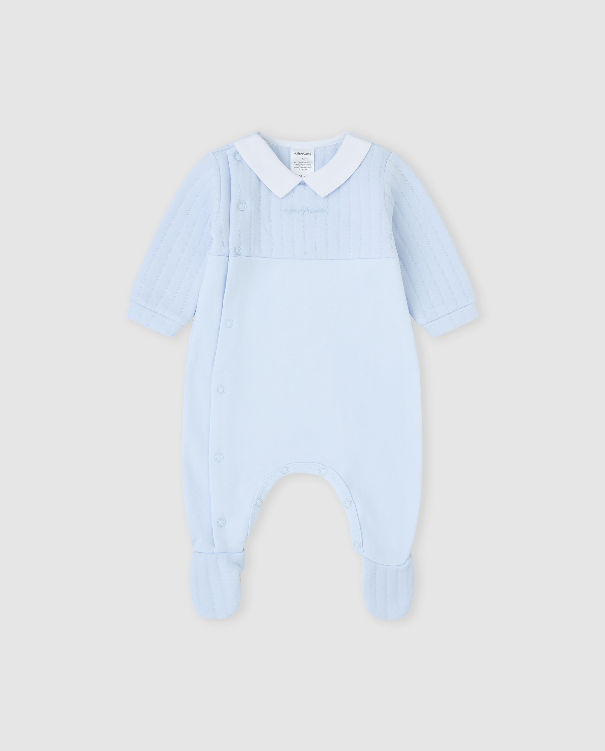 Imagen 0 de Pelele de bebé niño de canesú acolchado Azul claro