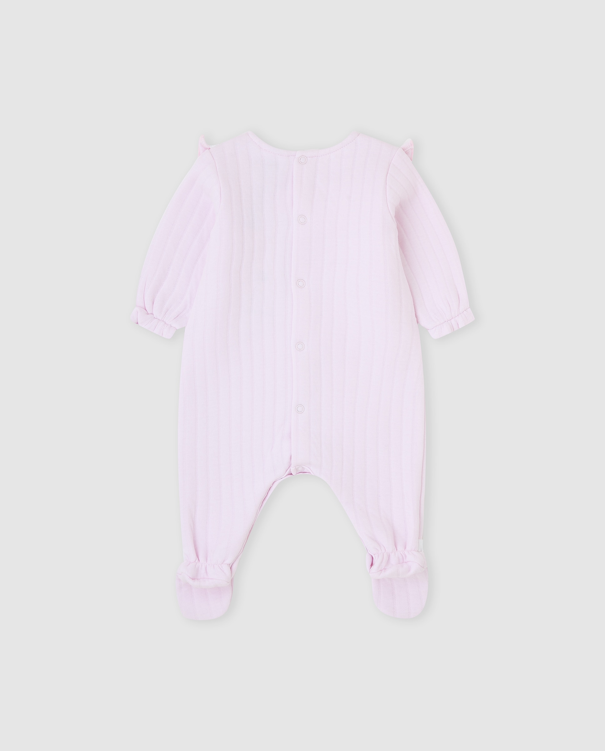 Pelele de bebé niña acolchado con volante - Tutto Piccolo - Rosa Rosa-3