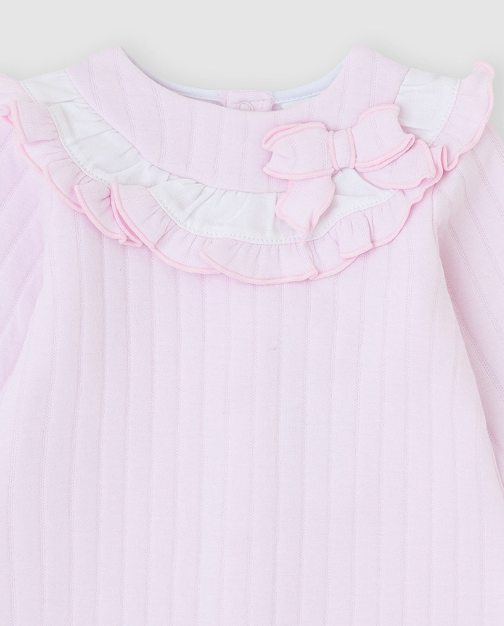 Pelele de bebé niña acolchado con volante - Tutto Piccolo - Rosa Rosa-2