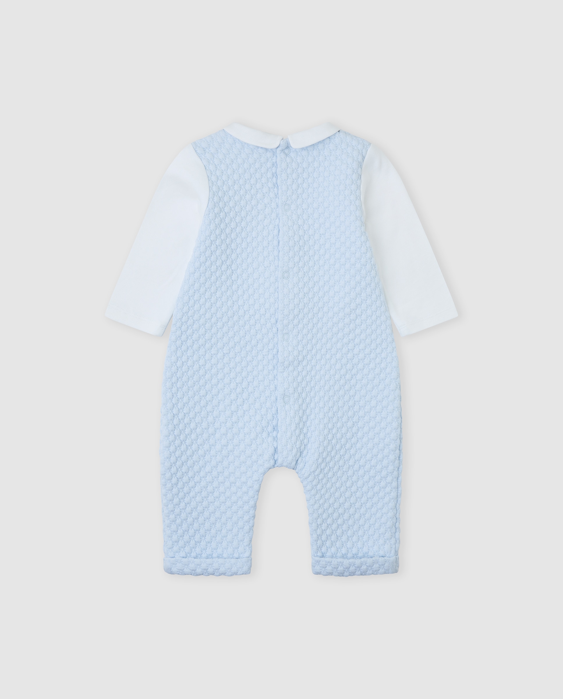 Pelele de bebé niño acolchado con efecto peto - Tutto Piccolo - Azul claro Azul claro-3