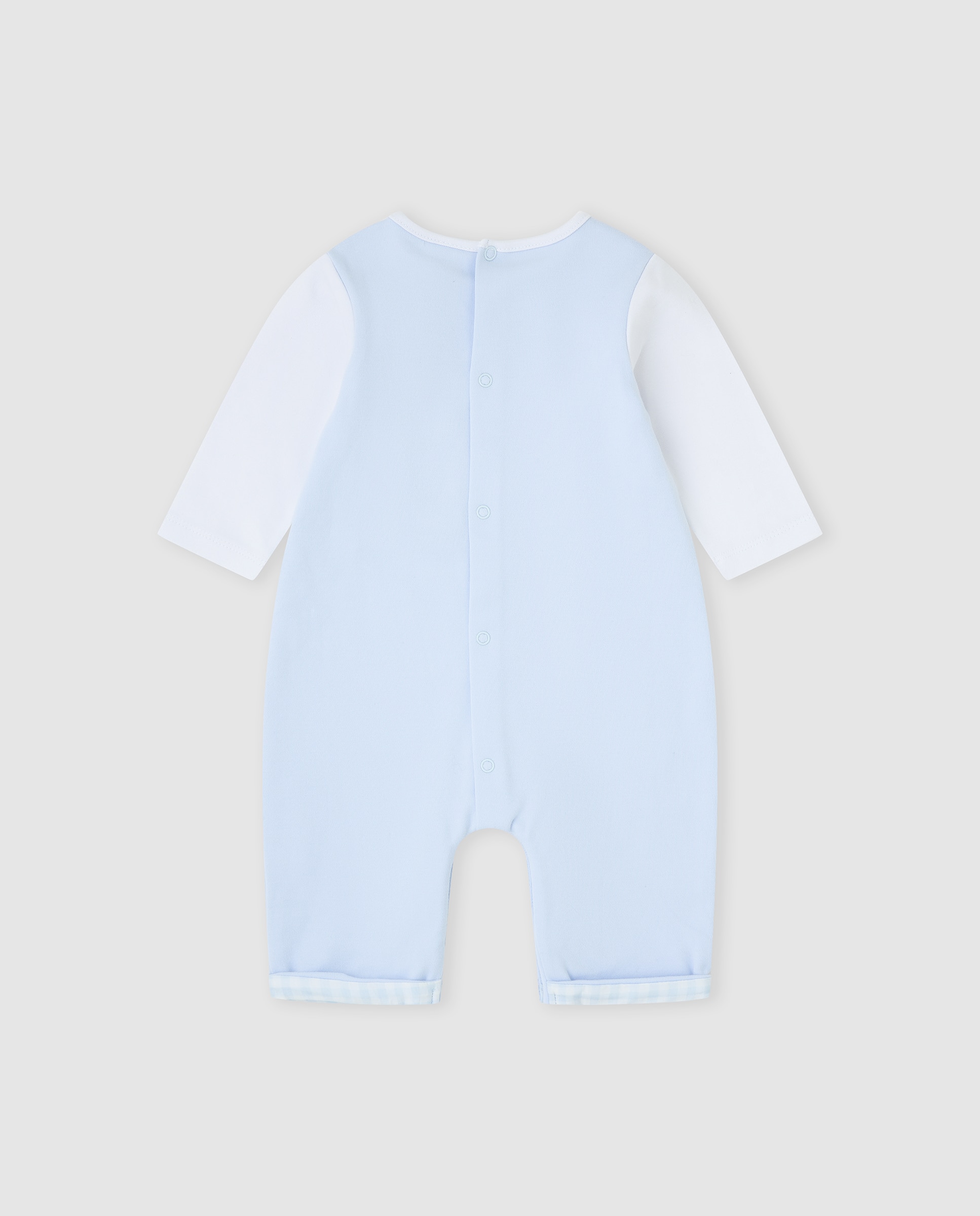 Pelele de bebé niño de algodón con efecto peto - Tutto Piccolo - Azul claro Azul claro-3