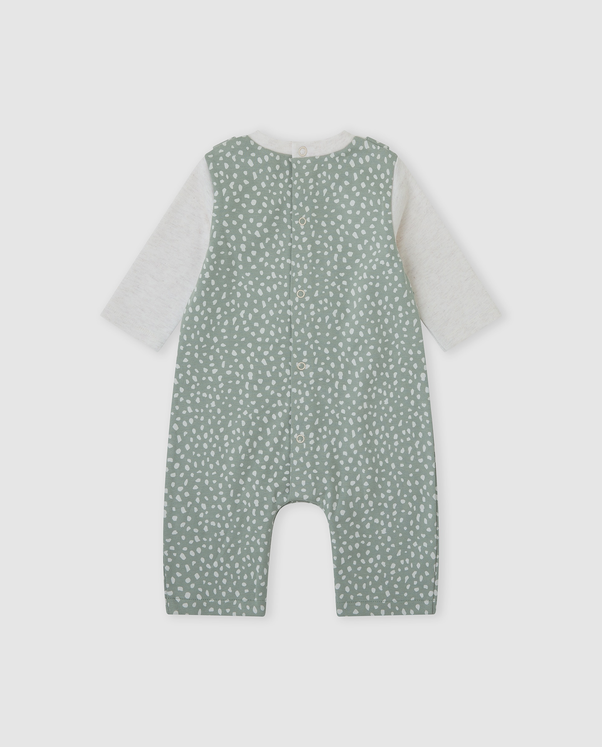 Pelele de bebé niño con caracol bordado y bolsillo - Tutto Piccolo - Verde claro Verde claro-3