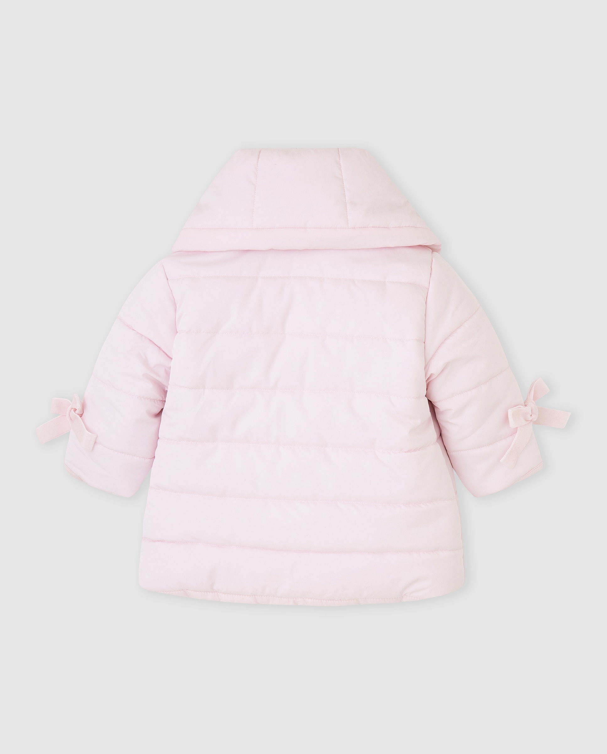 Plumífero de niña acolchado con lazos - Tutto Piccolo - Rosa Rosa-3