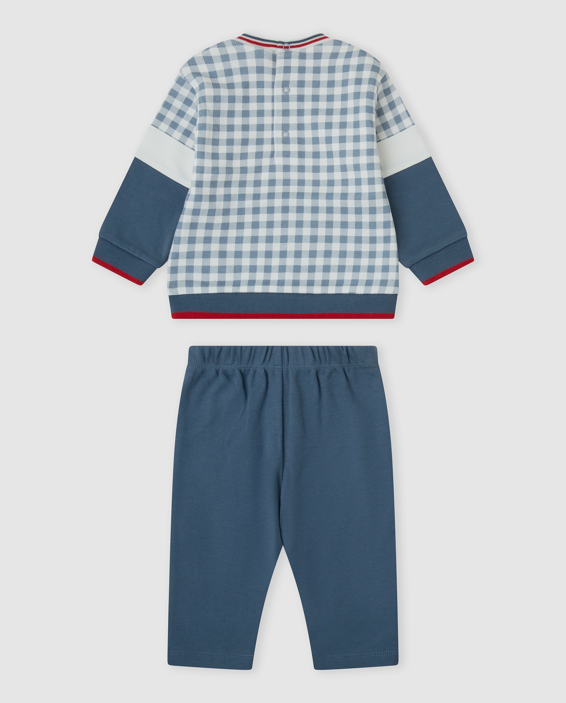 Conjunto de niño de algodón vichy - Tutto Piccolo - Azul índigo Azul índigo-3