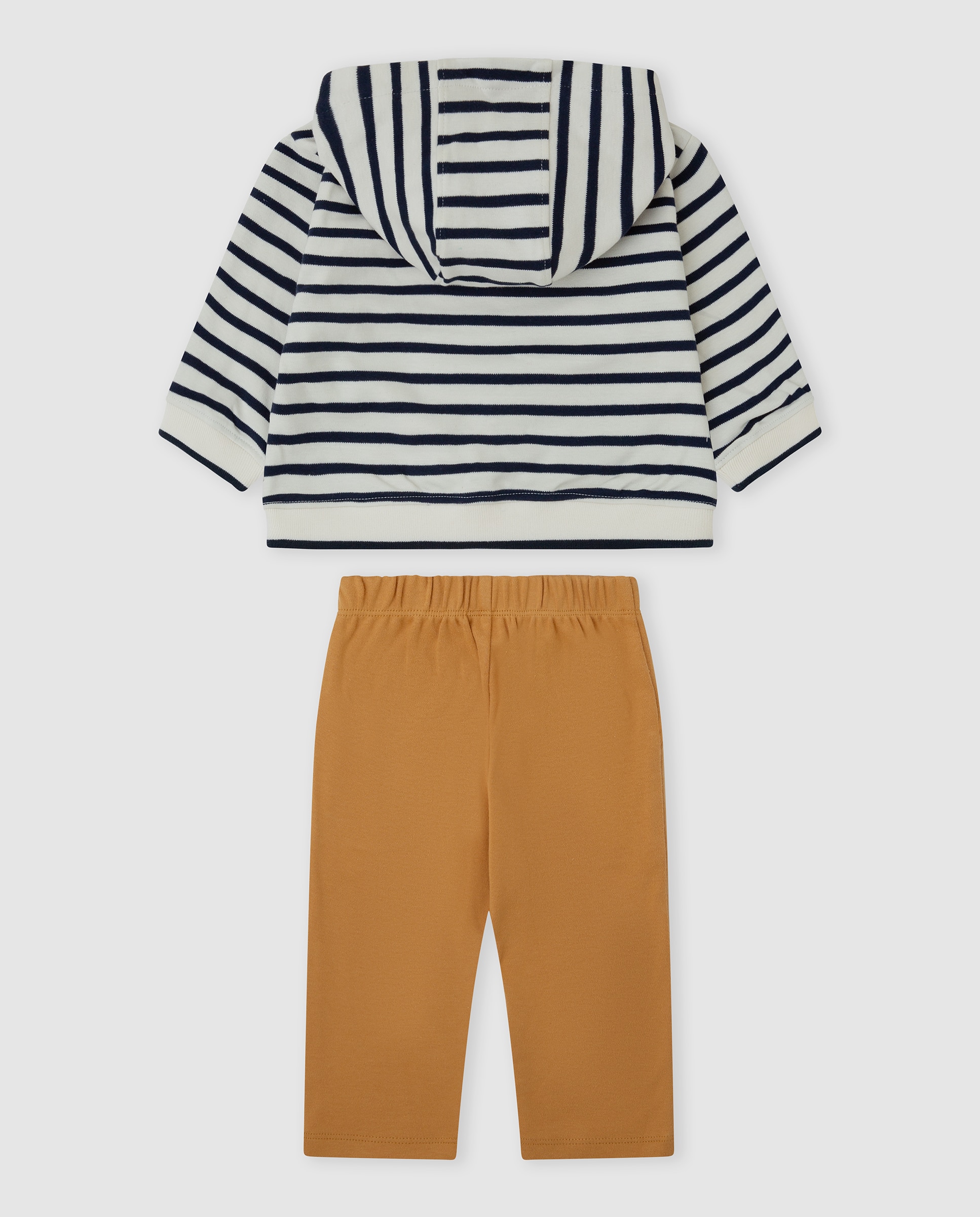 Conjunto de niño de algodón a rayas - Tutto Piccolo - Azul marino Azul marino-3