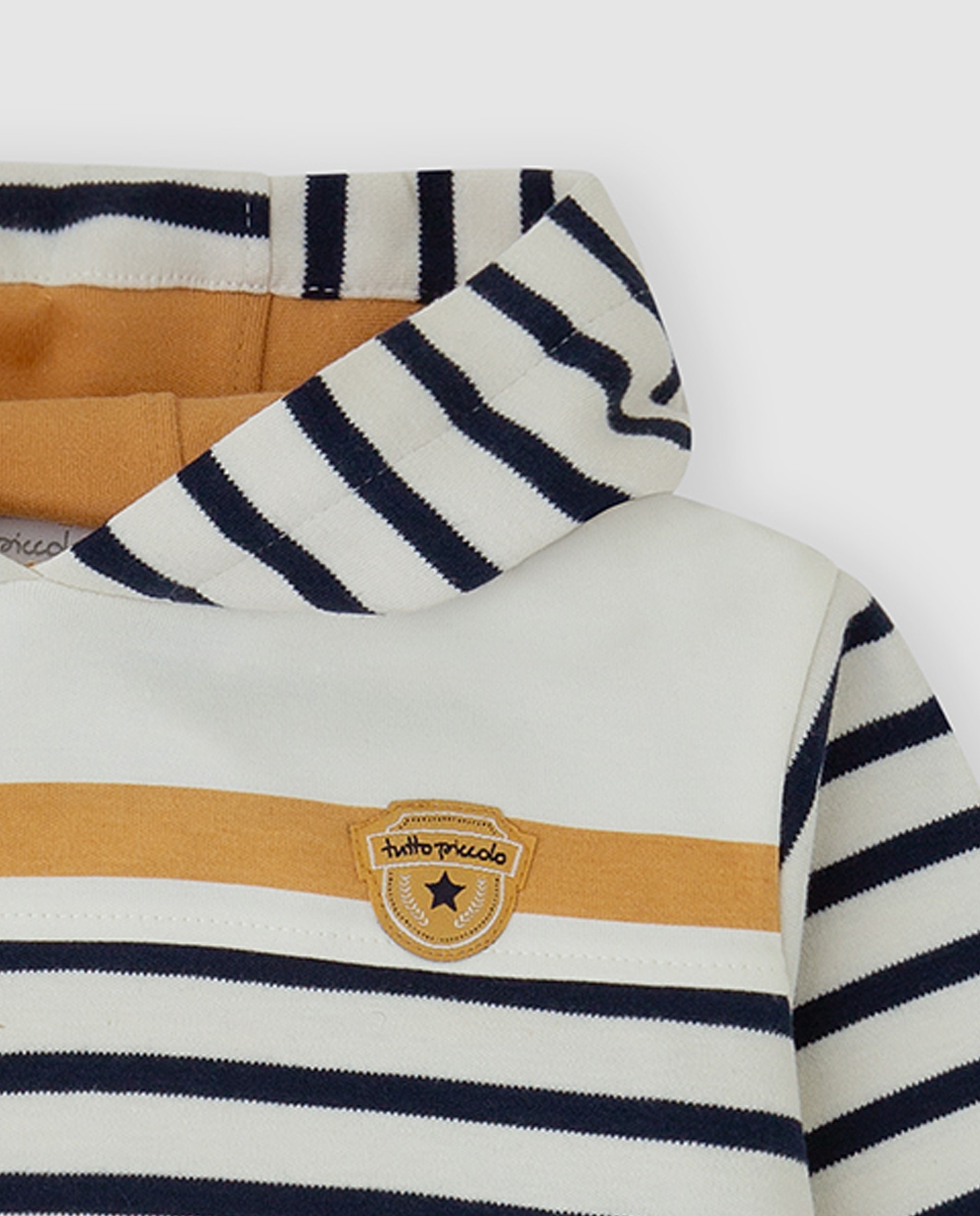Conjunto de niño de algodón a rayas - Tutto Piccolo - Azul marino Azul marino-2