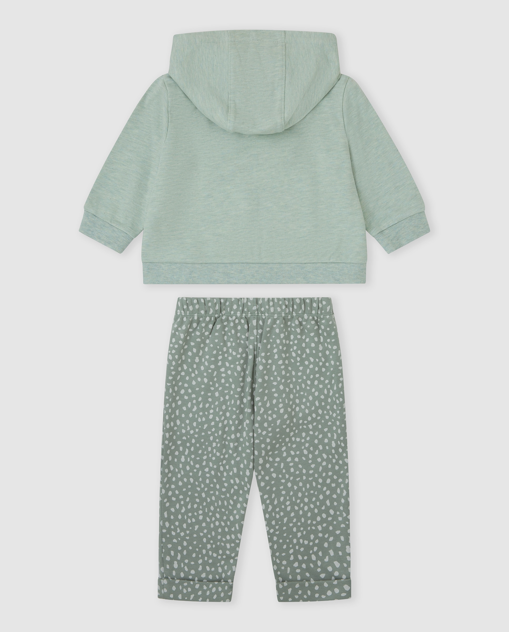 Conjunto de niño con capucha y champiñón bordado - Tutto Piccolo - Verde Agua Verde Agua-3