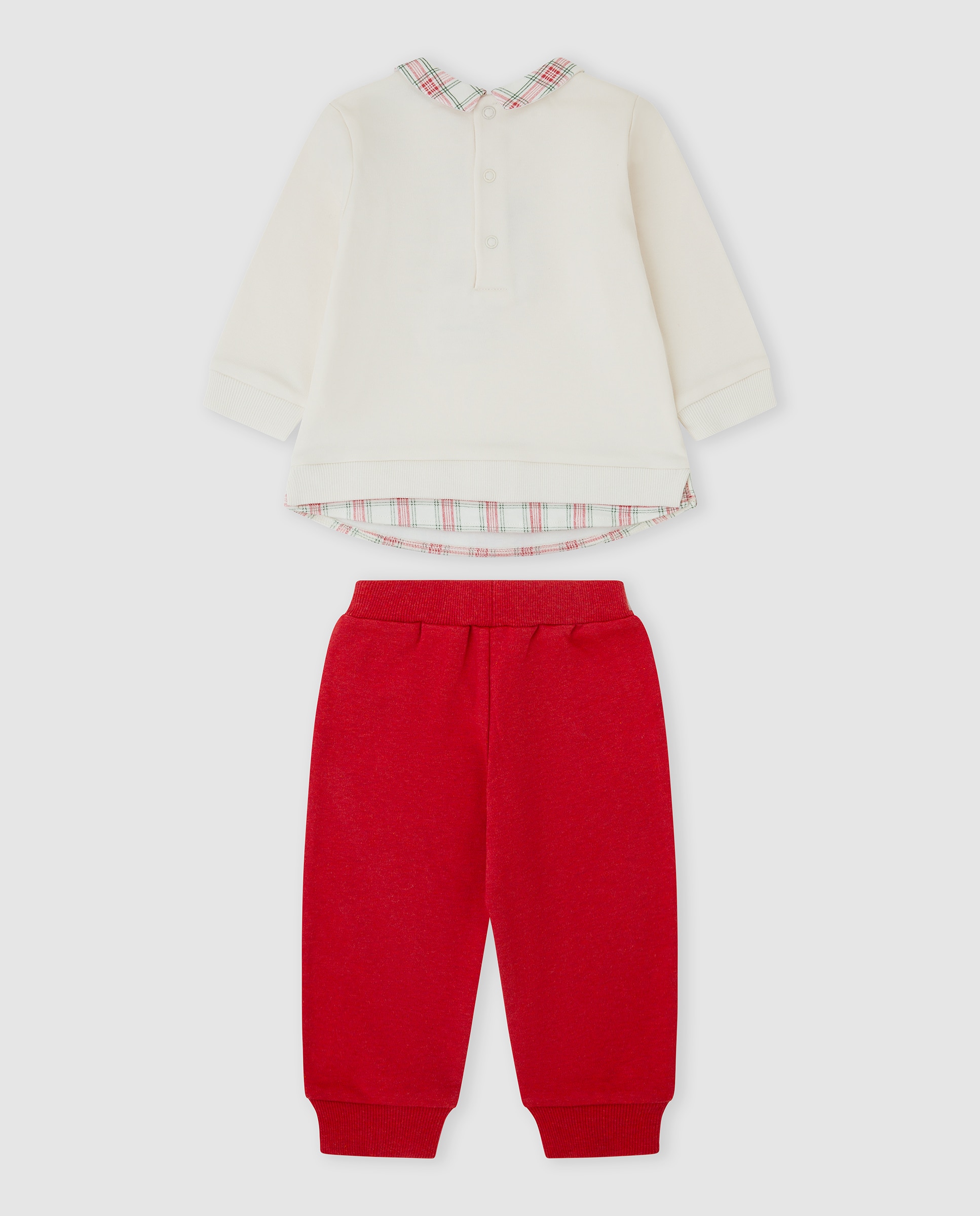 Conjunto de niño de algodón con escudo bordado - Tutto Piccolo - Rojo Rojo-2