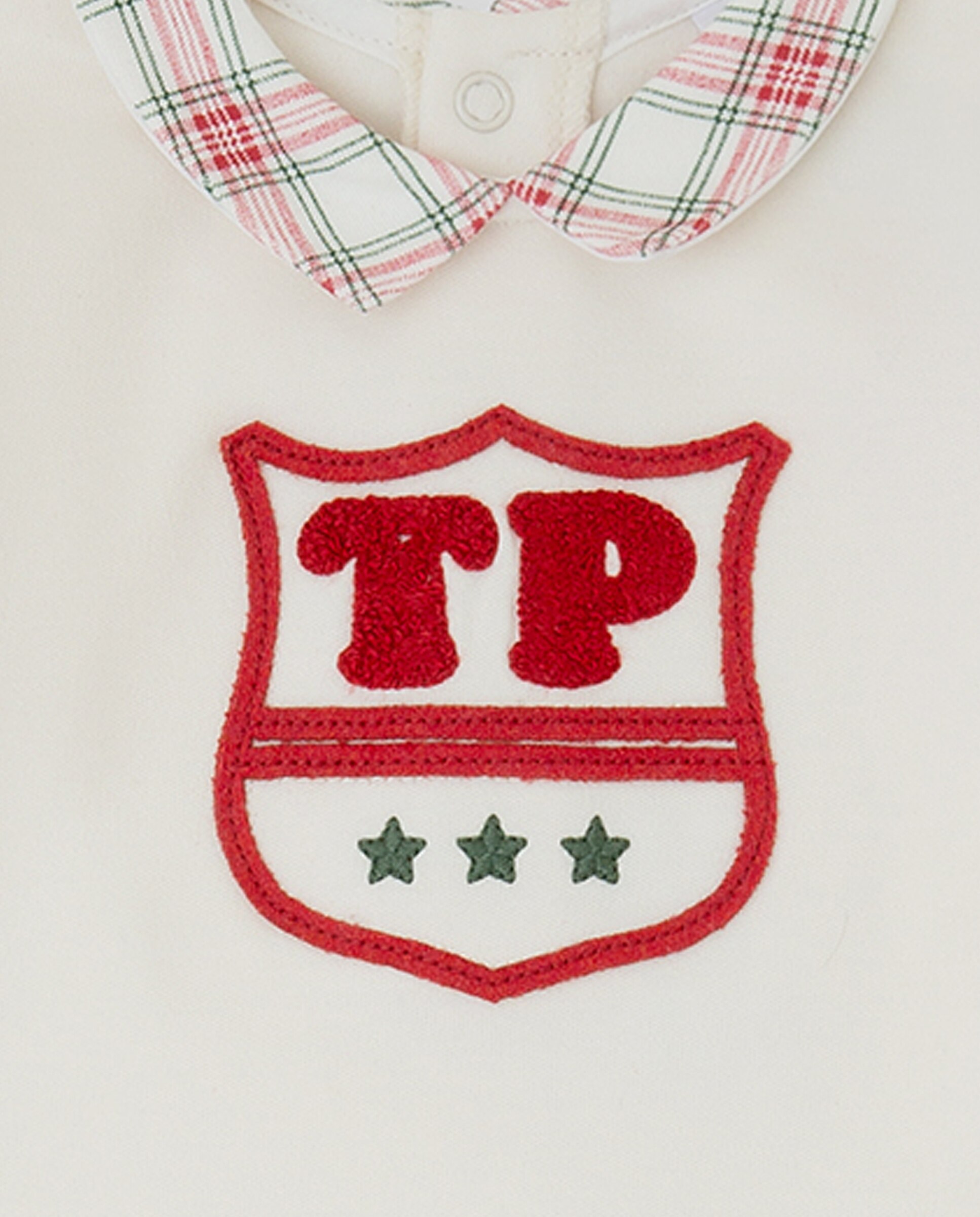 Conjunto de niño de algodón con escudo bordado - Tutto Piccolo - Rojo Rojo-3