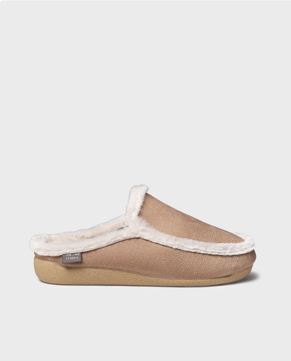 Zapatillas de casa de mujer tipo zueco - Toni Pons - Marrón claro Marrón claro-1