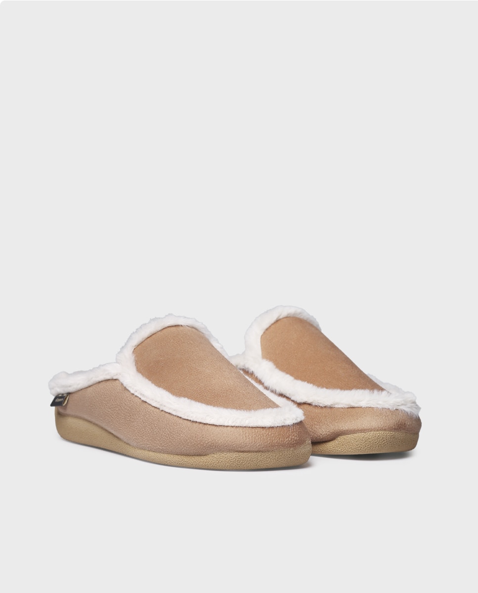 Zapatillas de casa de mujer tipo zueco - Toni Pons - Marrón claro Marrón claro-4