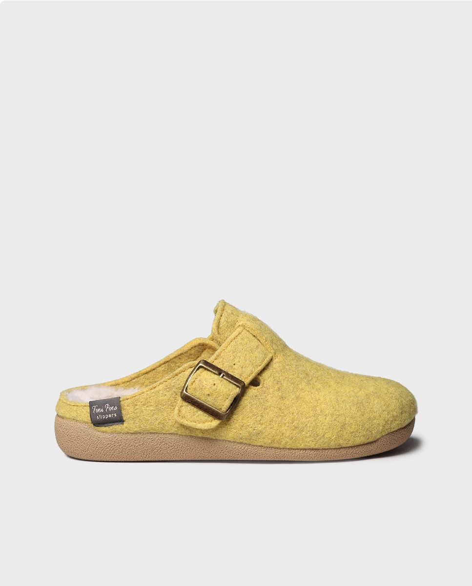 Zapatillas de casa cerradas de mujer de fieltro - Toni Pons - Amarillo Amarillo-1