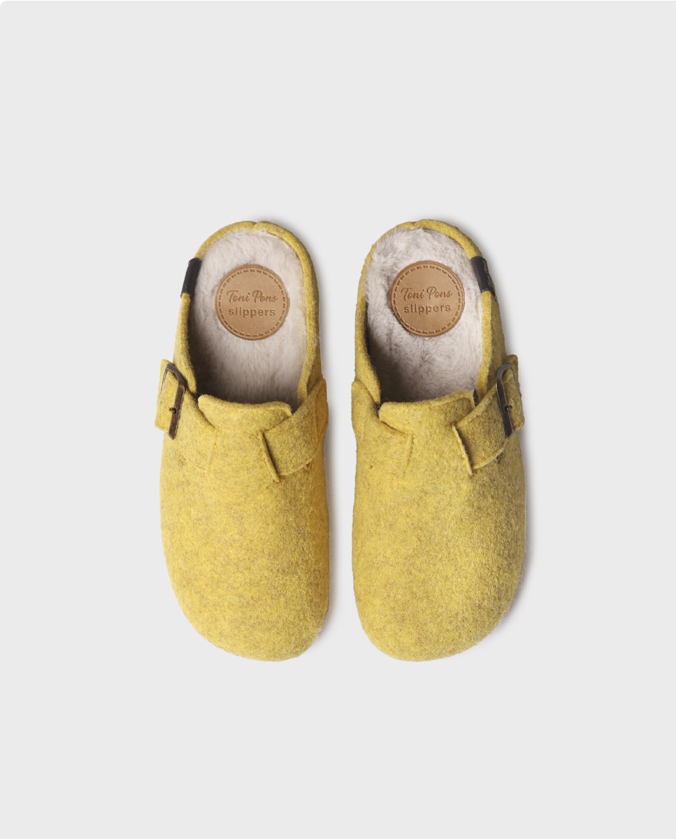 Zapatillas de casa cerradas de mujer de fieltro - Toni Pons - Amarillo Amarillo-3