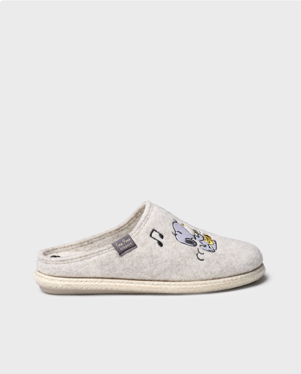 Zapatillas de casa de mujer de fieltro de snoopy - Toni Pons - Blanco roto Blanco roto-1