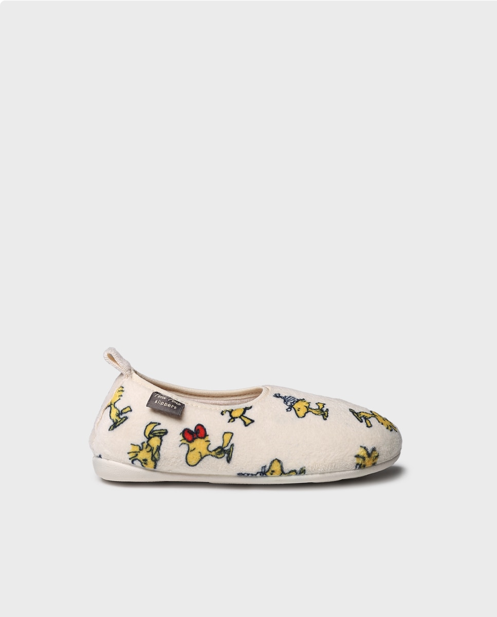 Imagen 0 de Zapatillas de casa de niños de pelo suave de snoopy Crudo