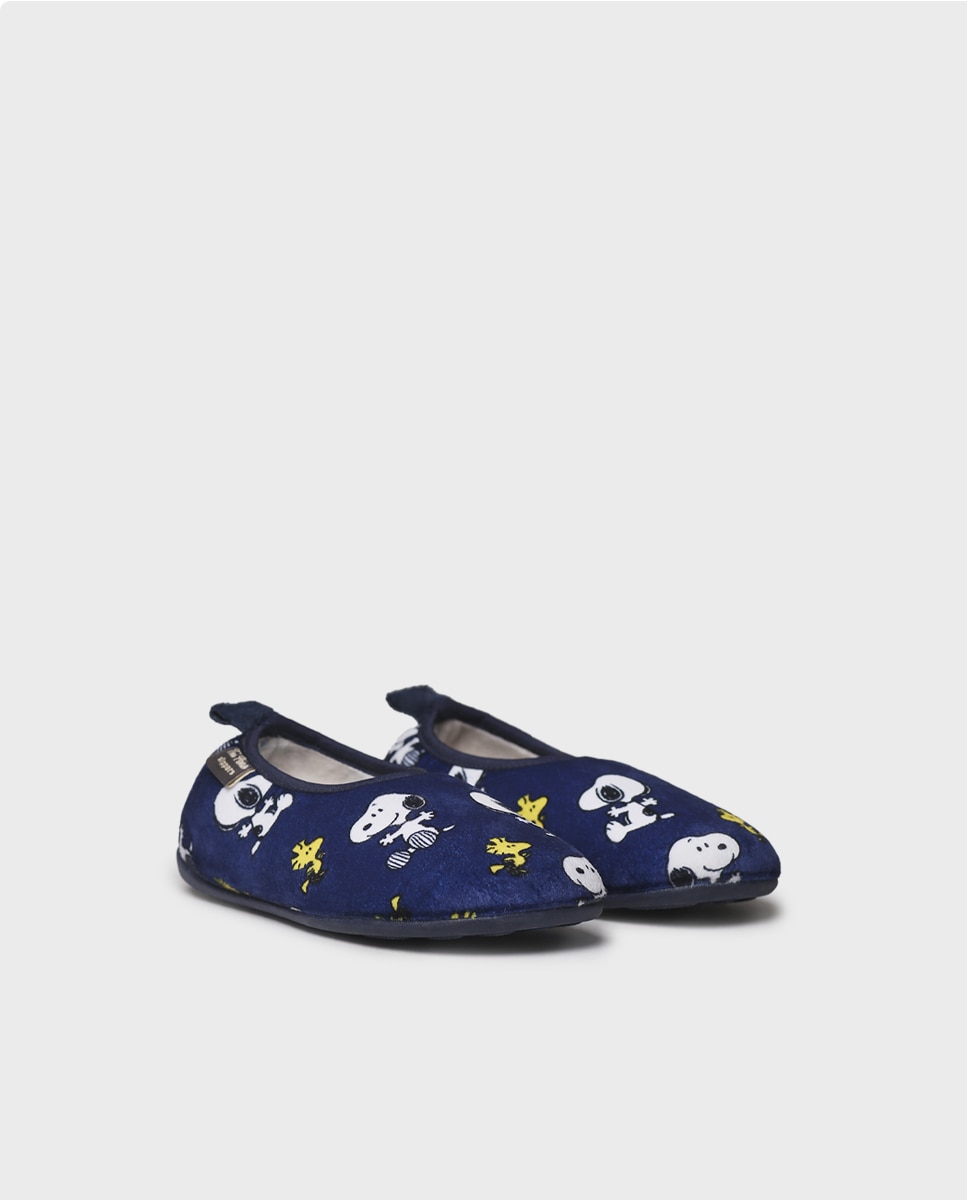 Zapatillas de casa de niños de pelo suave de snoopy - Toni Pons - Azul Azul-2