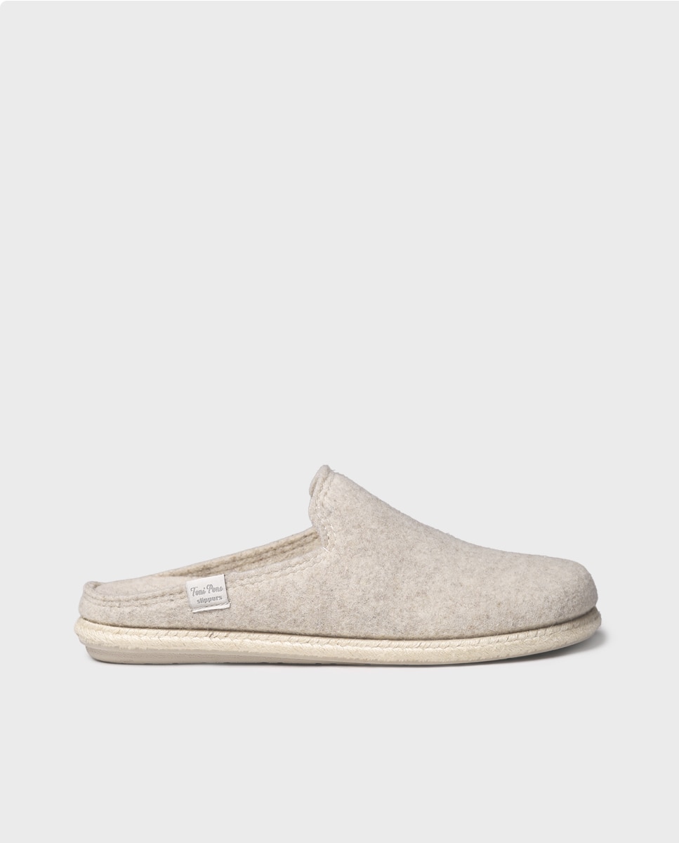 Imagen 0 de Zapatillas de casa de hombre de fieltro reciclado Crudo