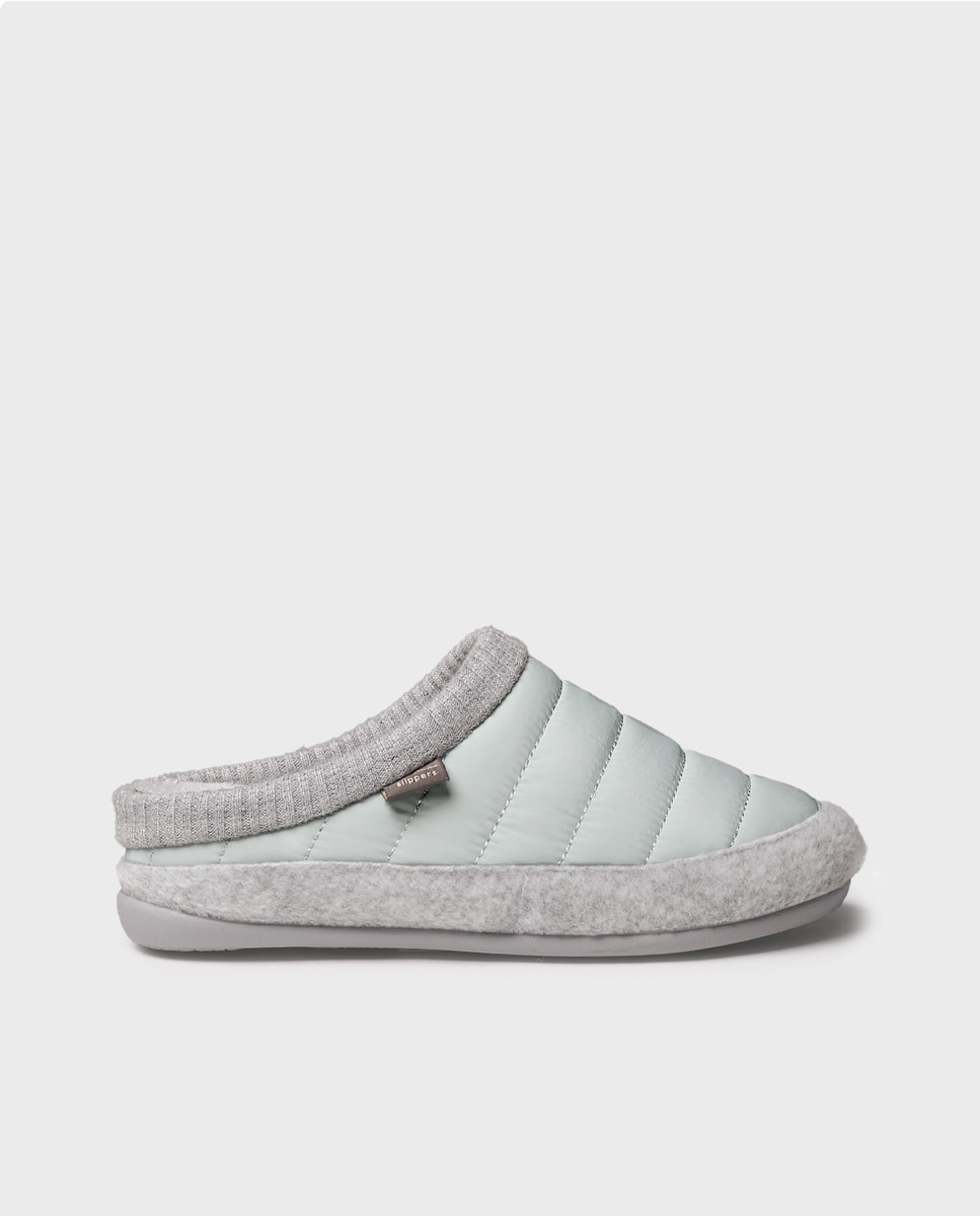 Zapatillas de casa de mujer con cuña interior - Toni Pons - Verde menta Verde menta-1