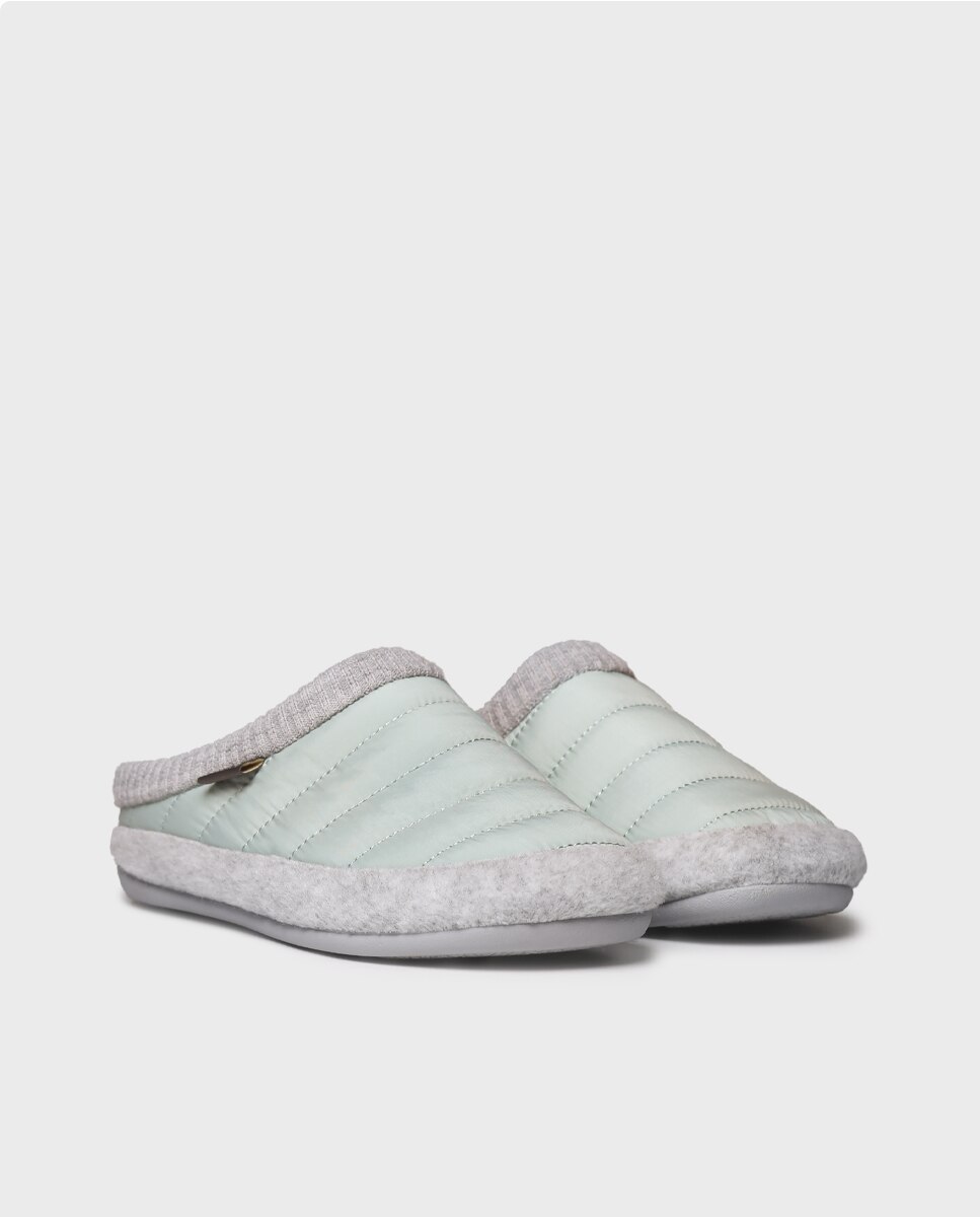 Zapatillas de casa de mujer con cuña interior - Toni Pons - Verde menta Verde menta-4