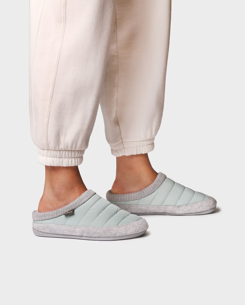 Zapatillas de casa de mujer con cuña interior - Toni Pons - Verde menta Verde menta-2