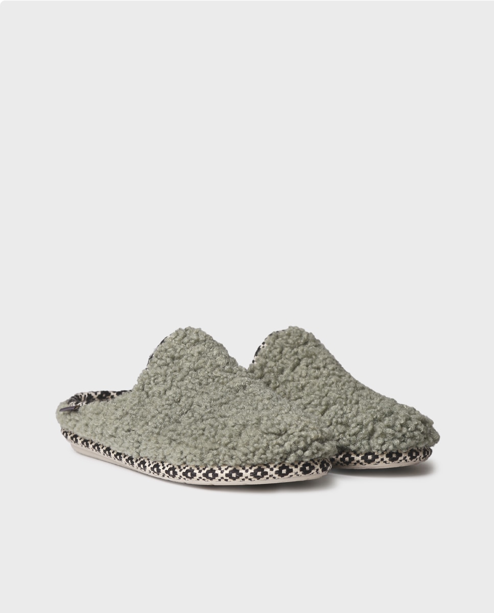Zapatillas de casa cerradas de mujer de borrego - Toni Pons - Verde menta Verde menta-4