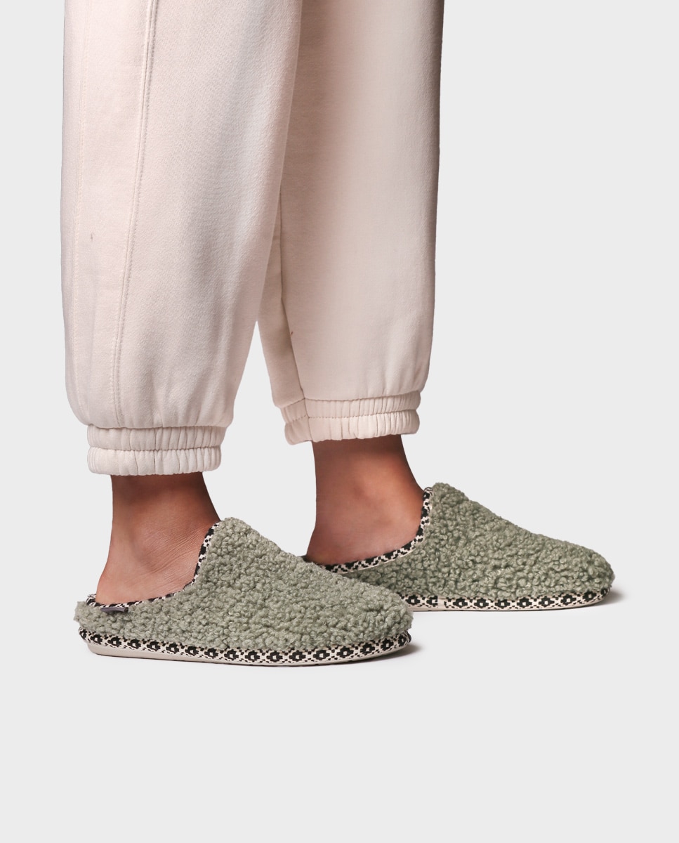 Zapatillas de casa cerradas de mujer de borrego - Toni Pons - Verde menta Verde menta-2