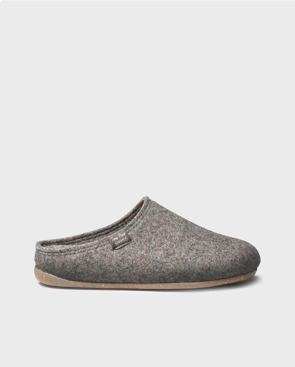 Imagen 0 de Zapatillas de casa cerradas de mujer de fieltro reciclado Gris oscuro
