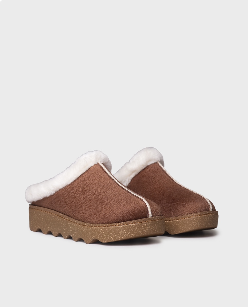 Zapatillas de casa de mujer tipo zueco - Toni Pons - Marrón oscuro Marrón oscuro-4
