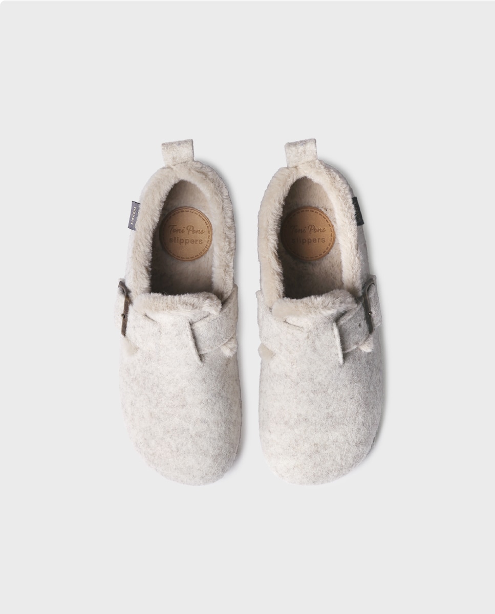 Zapatillas de casa cerradas de mujer con hebilla - Toni Pons - Crudo Crudo-3