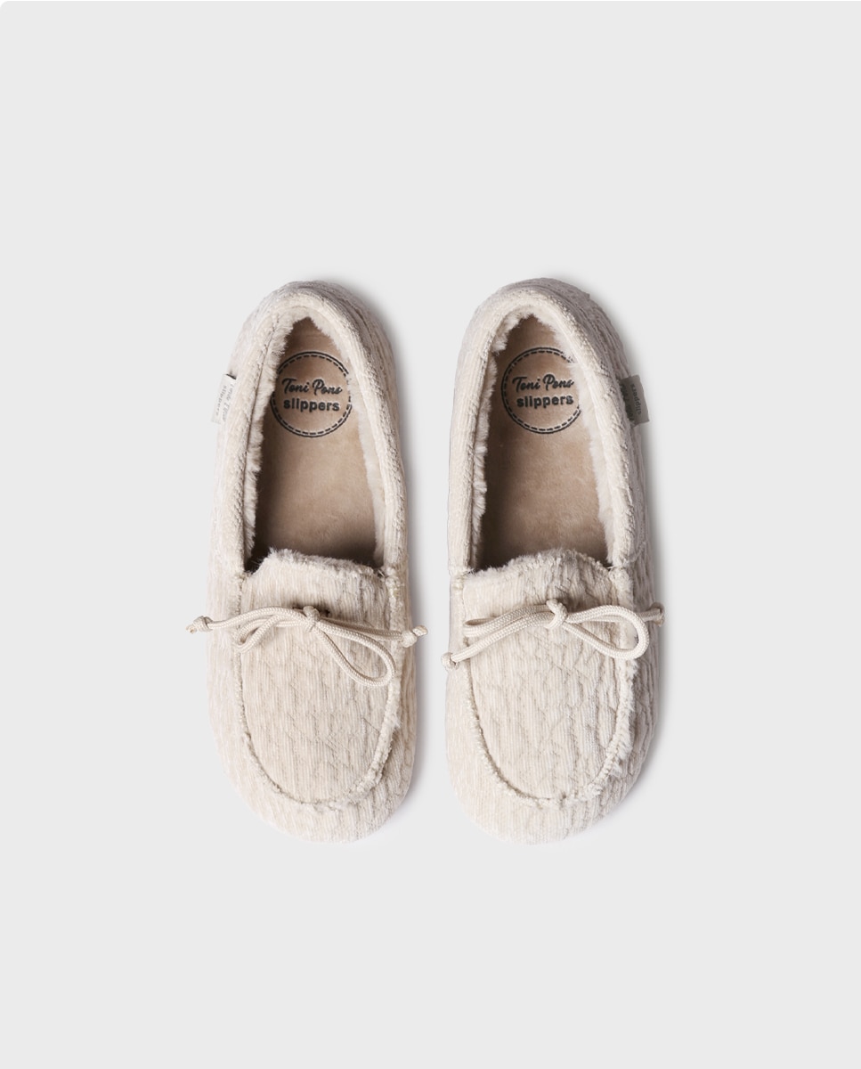 Zapatillas de casa de mujer tipo náutico - Toni Pons - Crudo Crudo-3