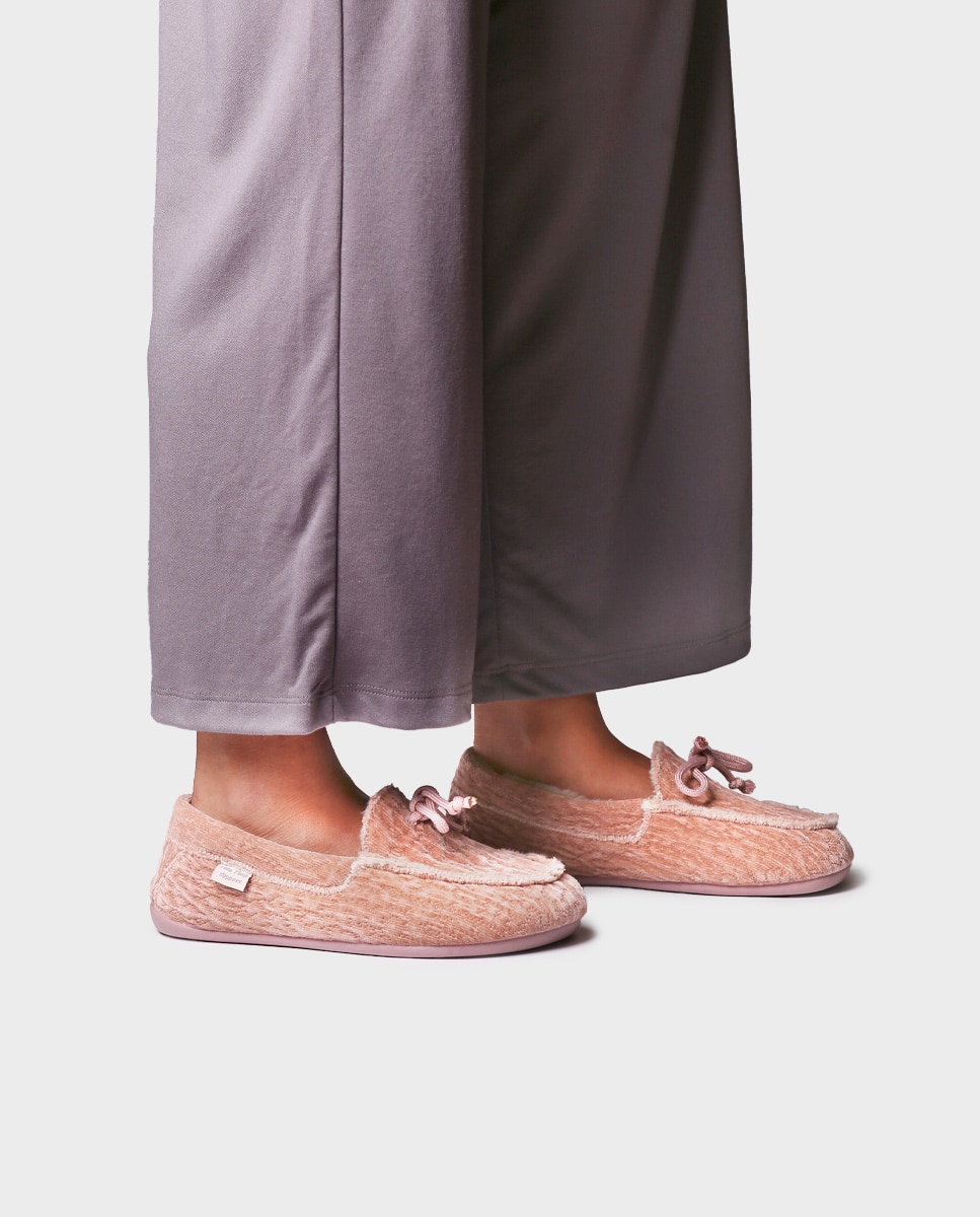 Zapatillas de casa de mujer tipo náutico - Toni Pons - Rosa Rosa-2