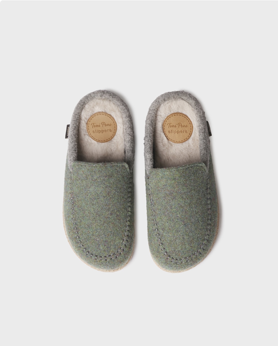 Zapatillas de casa de mujer tipo zueco - Toni Pons - Verde Verde-2