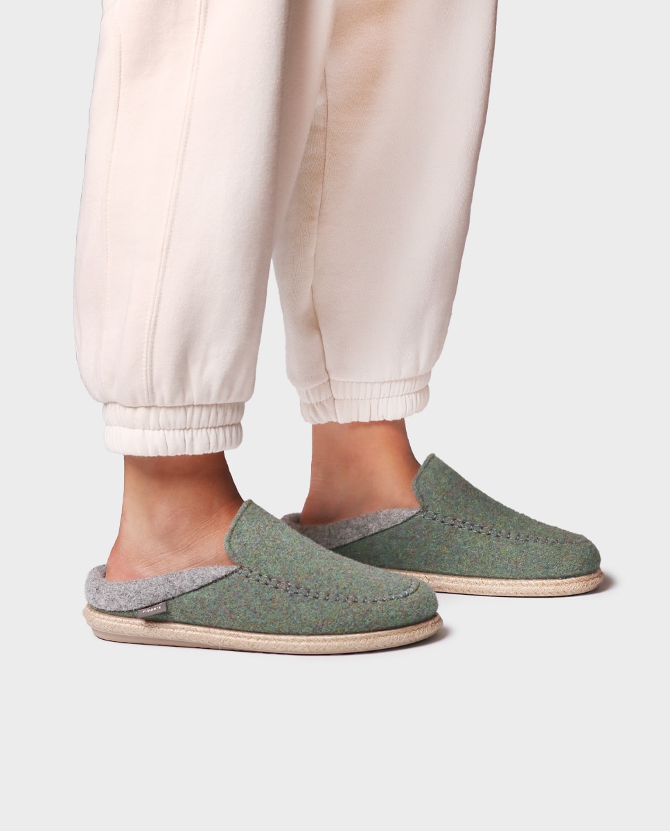 Zapatillas de casa de mujer tipo zueco - Toni Pons - Verde Verde-3