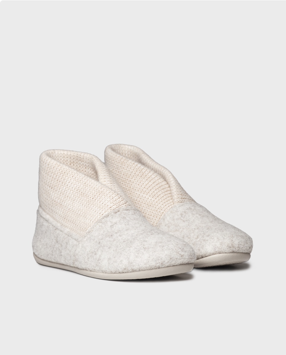 Zapatillas de casa de mujer tipo botín - Toni Pons - Crudo Crudo-4