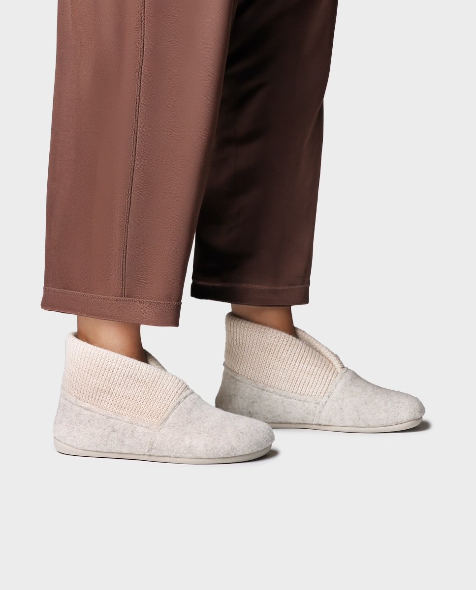 Zapatillas de casa de mujer tipo botín - Toni Pons - Crudo Crudo-2