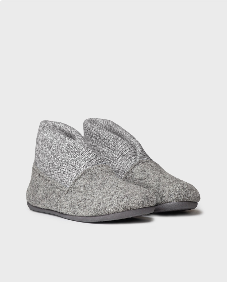 Zapatillas de casa de mujer tipo botín - Toni Pons - Gris Gris-4