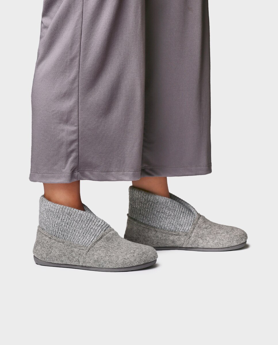 Zapatillas de casa de mujer tipo botín - Toni Pons - Gris Gris-2