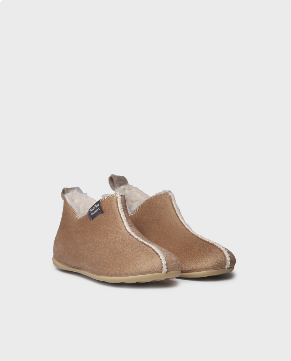 Zapatillas de casa cerradas de niños con tejido suave - Toni Pons - Marrón claro Marrón claro-2