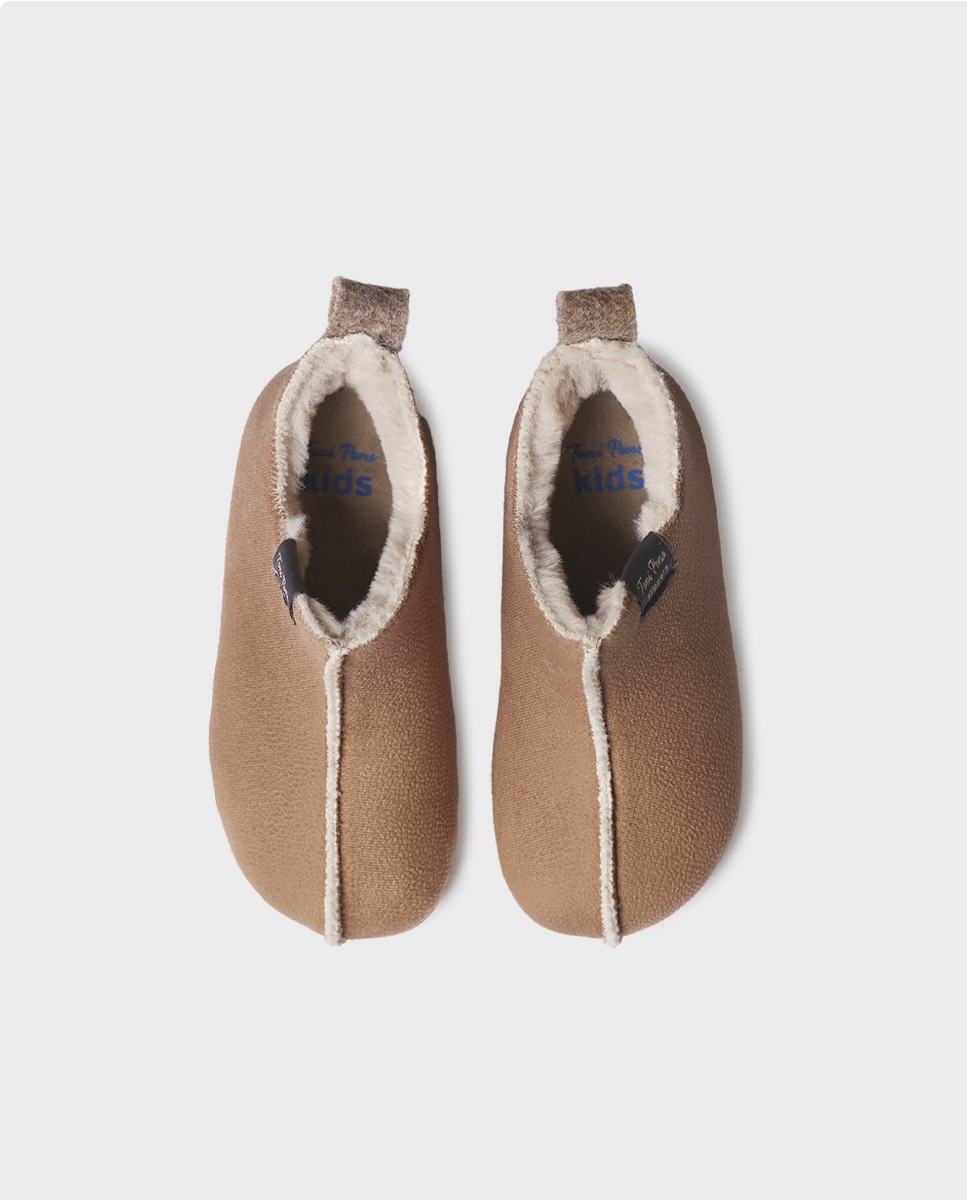 Zapatillas de casa cerradas de niños con tejido suave - Toni Pons - Marrón claro Marrón claro-3