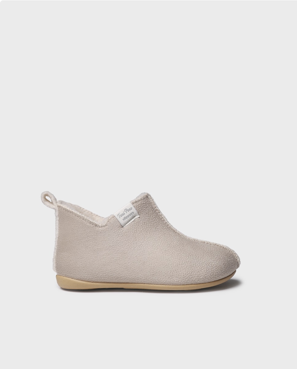 Imagen 0 de Zapatillas de casa cerradas de niños con tejido suave Gris Piedra