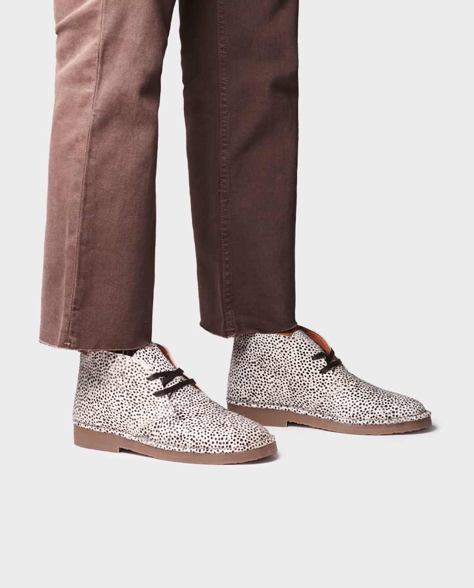 Botines planos de mujerde piel con cordones - Toni Pons - Blanco Blanco-4