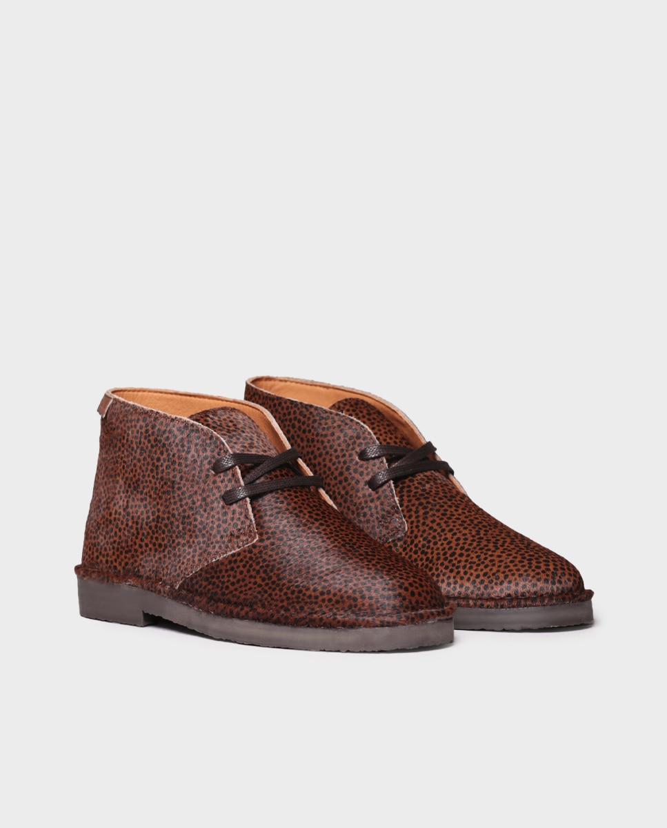 Botines planos de mujerde piel con cordones - Toni Pons - Marrón claro Marrón claro-4
