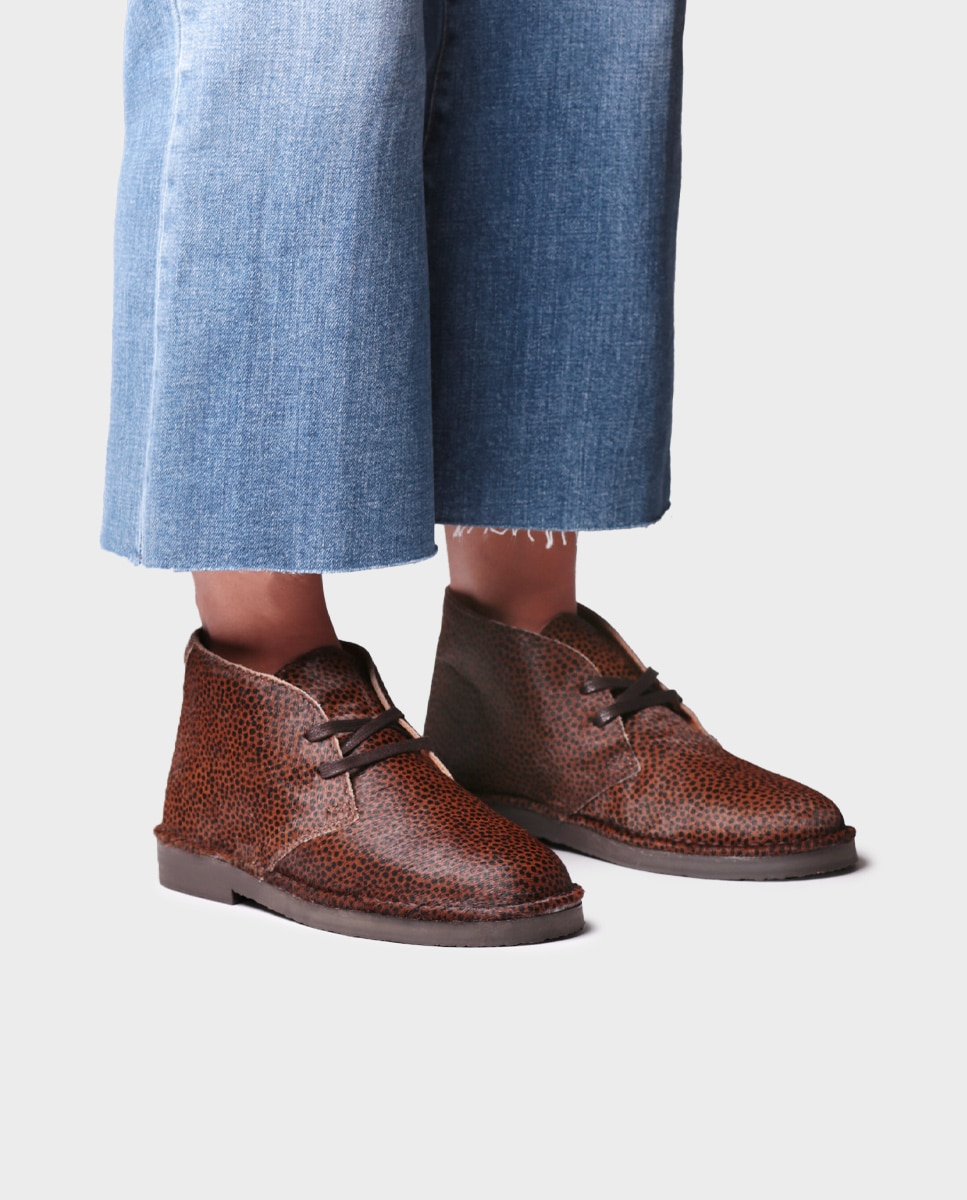 Botines planos de mujerde piel con cordones - Toni Pons - Marrón claro Marrón claro-2