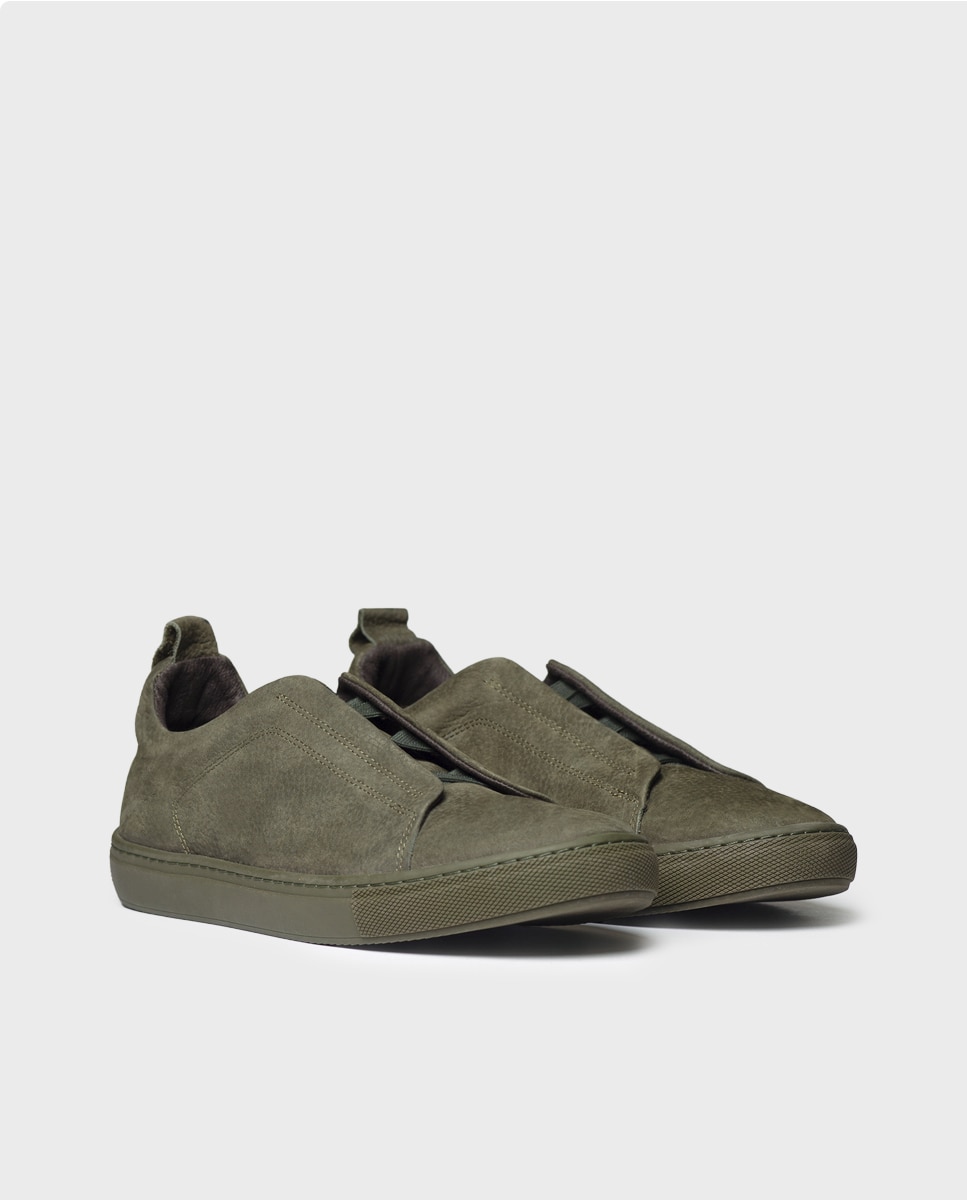 Zapatillas de hombre de piel con elásticos - Toni Pons - Kaki Kaki-4