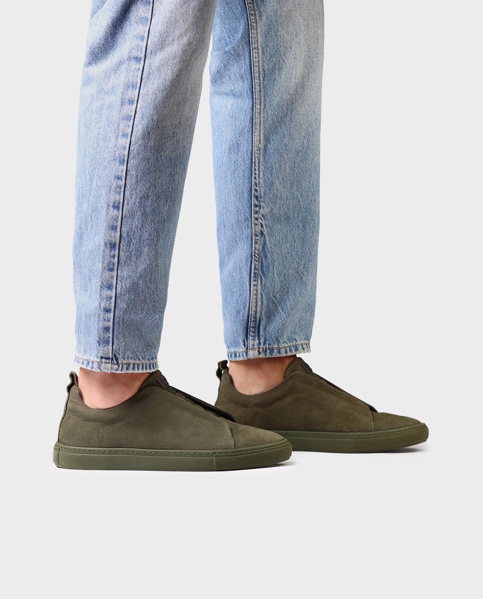 Zapatillas de hombre de piel con elásticos - Toni Pons - Kaki Kaki-2
