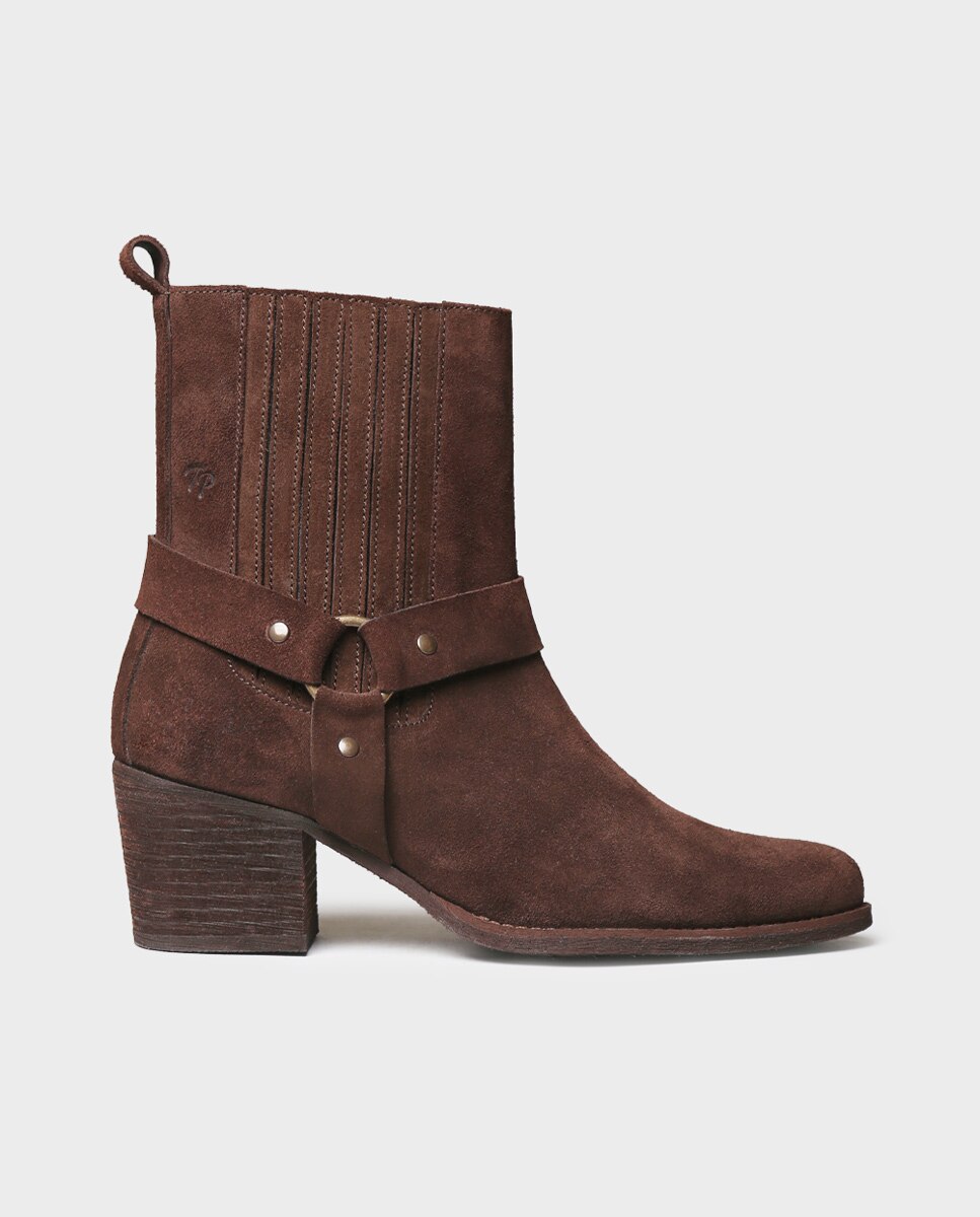 Botines de tacón de mujer de piel con cremallera - Toni Pons - Marrón Marrón-1