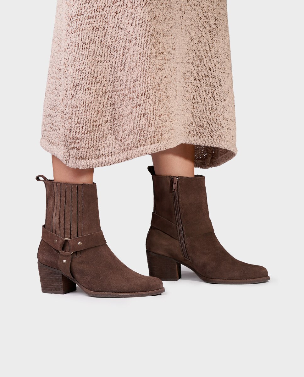 Botines de tacón de mujer de piel con cremallera - Toni Pons - Marrón Marrón-2